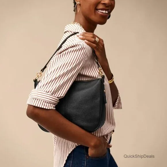 Leather Crossbody Purse Handbag with Adjustable Strap - Picture 2 of 7